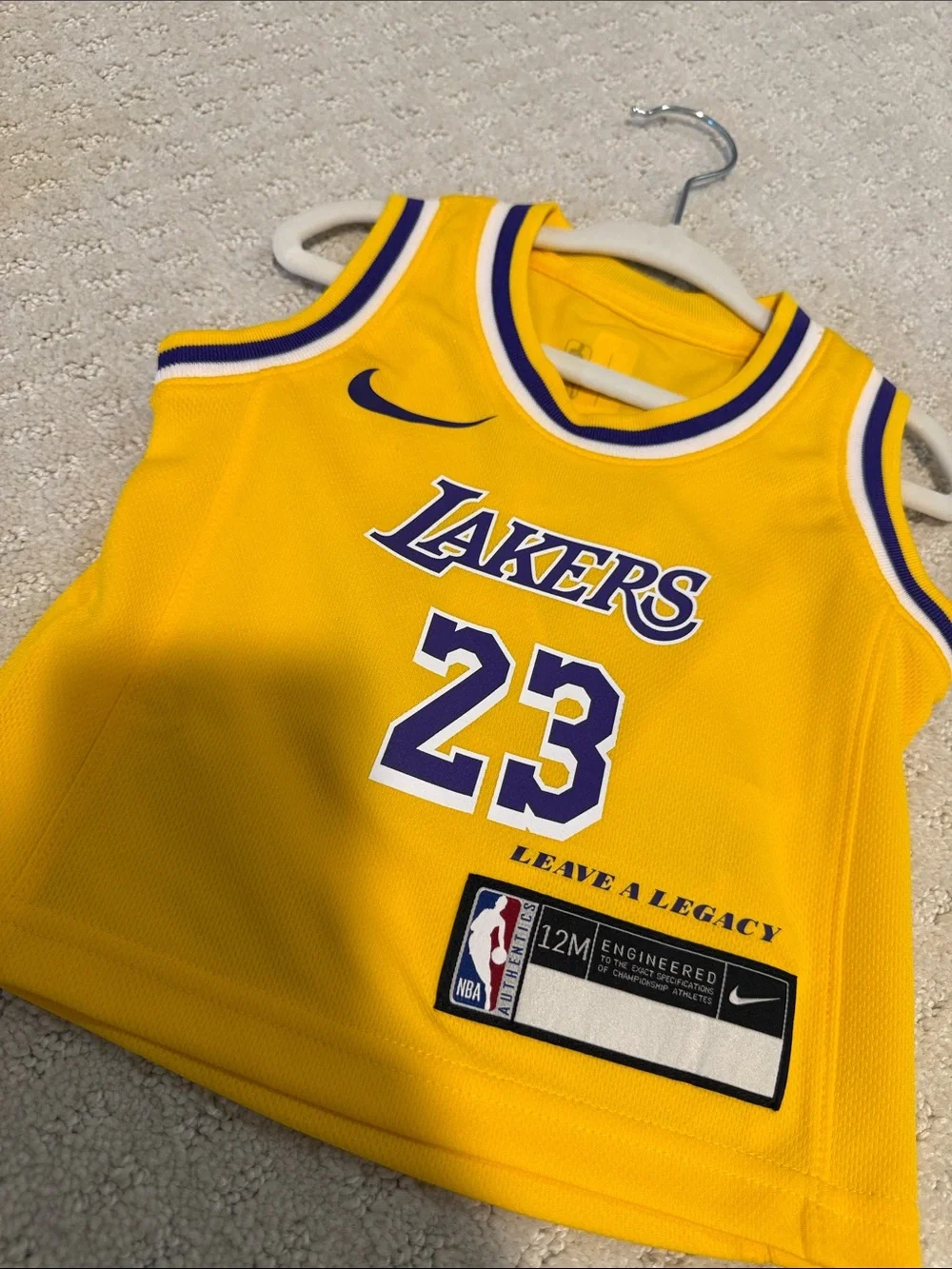 Nike Kids Lakers Yellow Purple Trim #23 Basketball Jersey